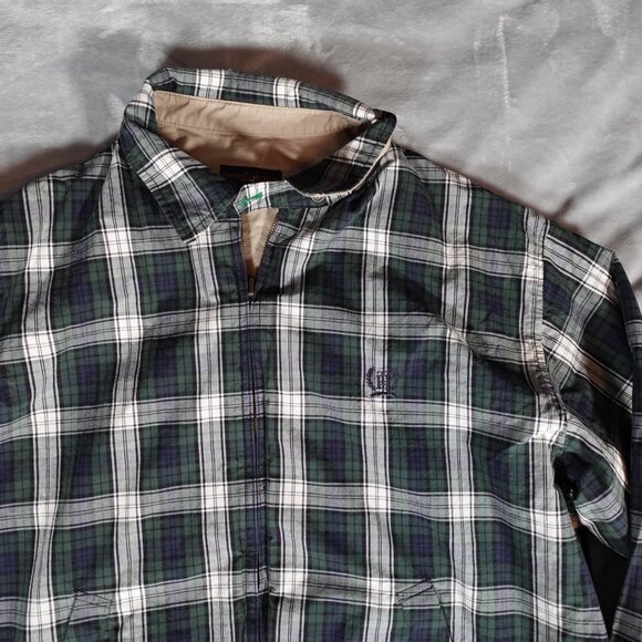 Vintage Tommy Hilfiger Golf Harrington Jacket Mens XL Short Fit Reversible Plaid - Picture 2 of 7